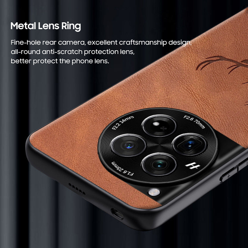 OnePlus series | Elk Engraved Mobile Phone Leather Case