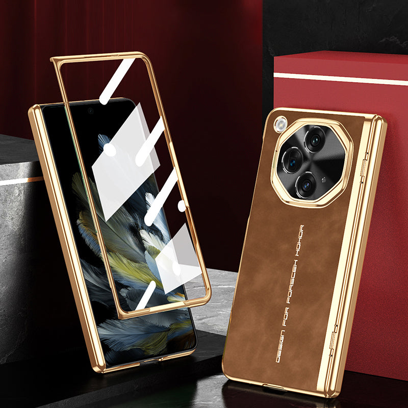 Oneplus-Open Series | Electroplated Gold Edge Leather Case