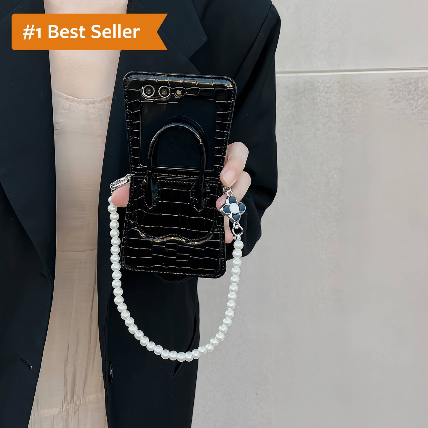 Bag-Style Flip Case for Galaxy Z Flip Series with Buckle & Elegant Chain Handle
