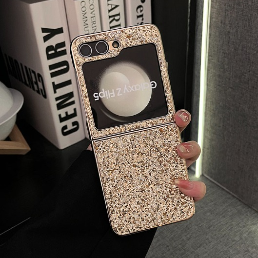 Luxury Leather Glitter Case For Z FLIP 5 - Celebrity Style
