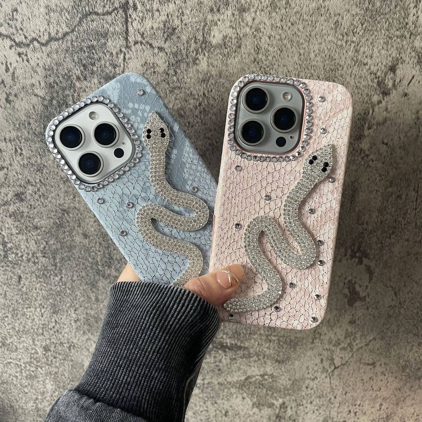 Luxury Diamond Snake iPhone Case – Elegant & Protective