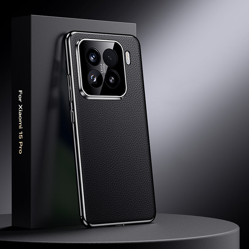 Xiaomi Series | Electroplated Genuine Leather Pebbled Phone Case