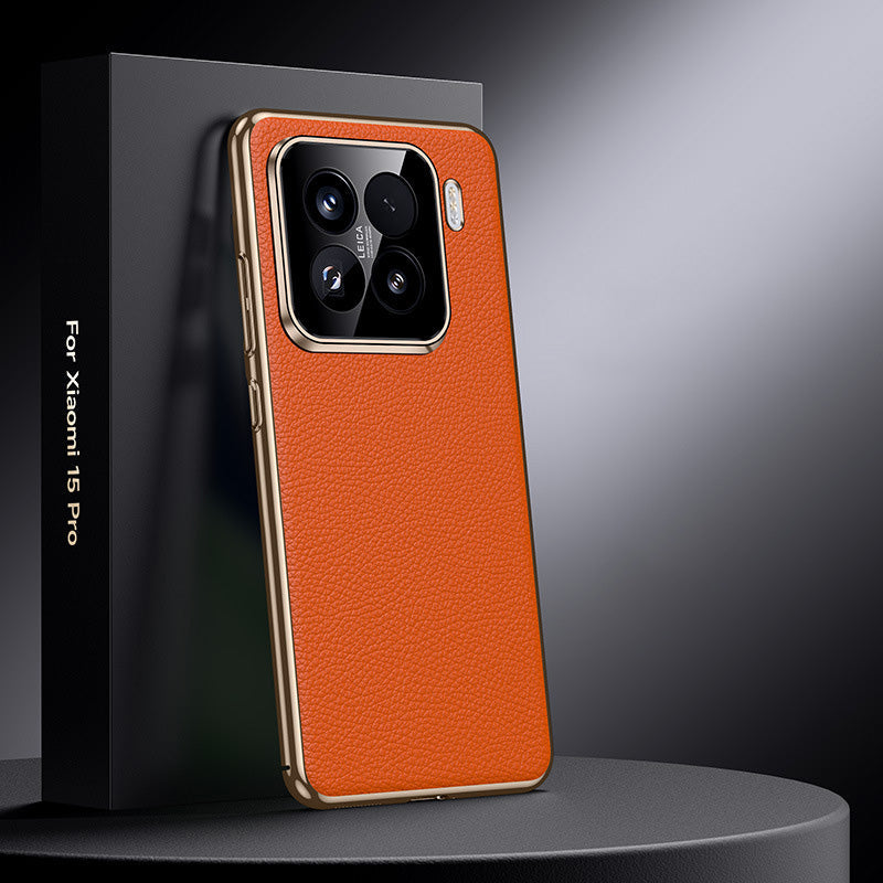 Xiaomi Series | Electroplated Genuine Leather Pebbled Phone Case