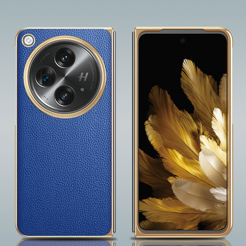 Oneplus-Open Series | Electroplated Frame Genuine Leather Case