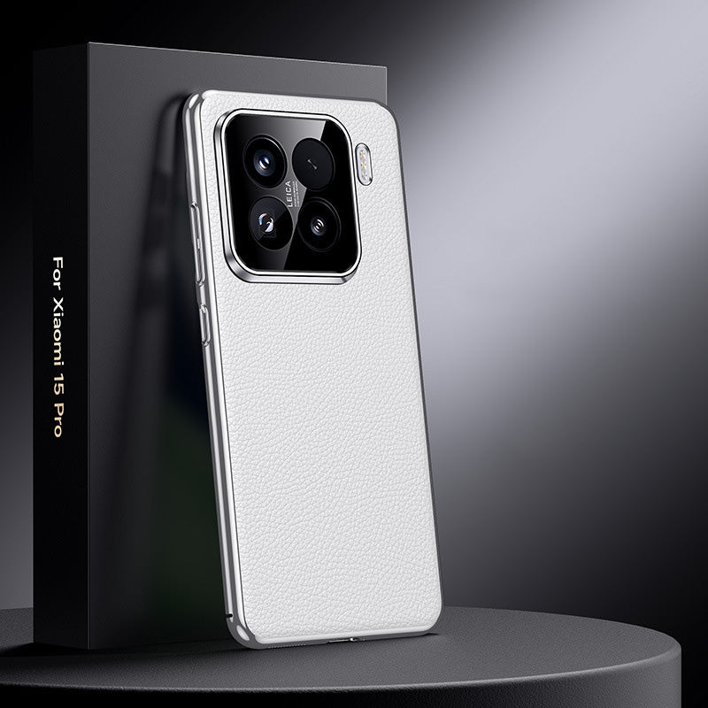 Xiaomi Series | Electroplated Genuine Leather Pebbled Phone Case