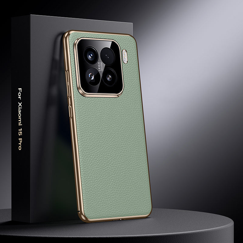 Xiaomi Series | Electroplated Genuine Leather Pebbled Phone Case