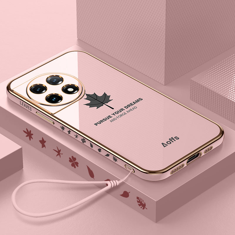 OnePlus Series | Maple Leaf Electroplated Silicone Mobile Phone Case