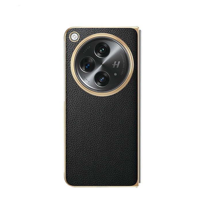 Oneplus-Open Series | Electroplated Frame Genuine Leather Case