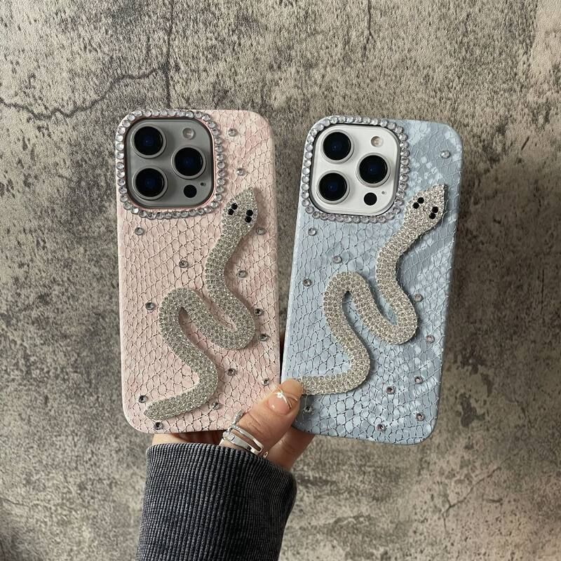Luxury Diamond Snake iPhone Case – Elegant & Protective
