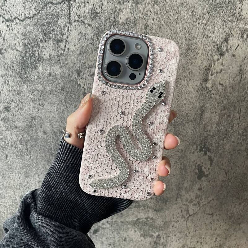 Luxury Diamond Snake iPhone Case – Elegant & Protective