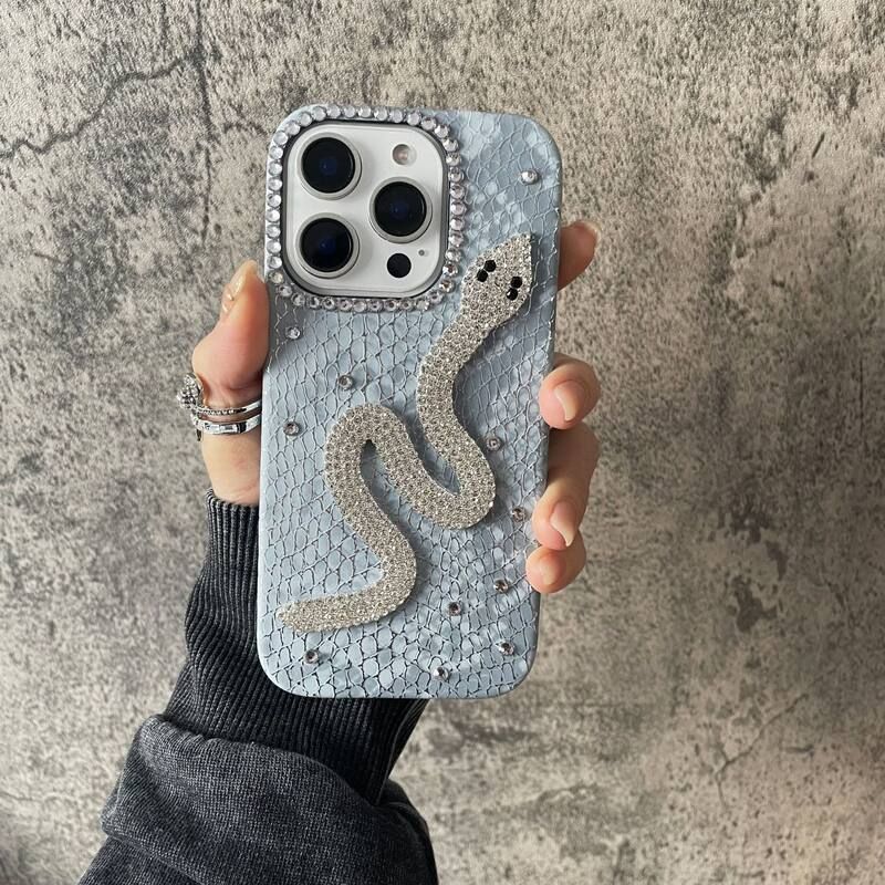 Luxury Diamond Snake iPhone Case – Elegant & Protective