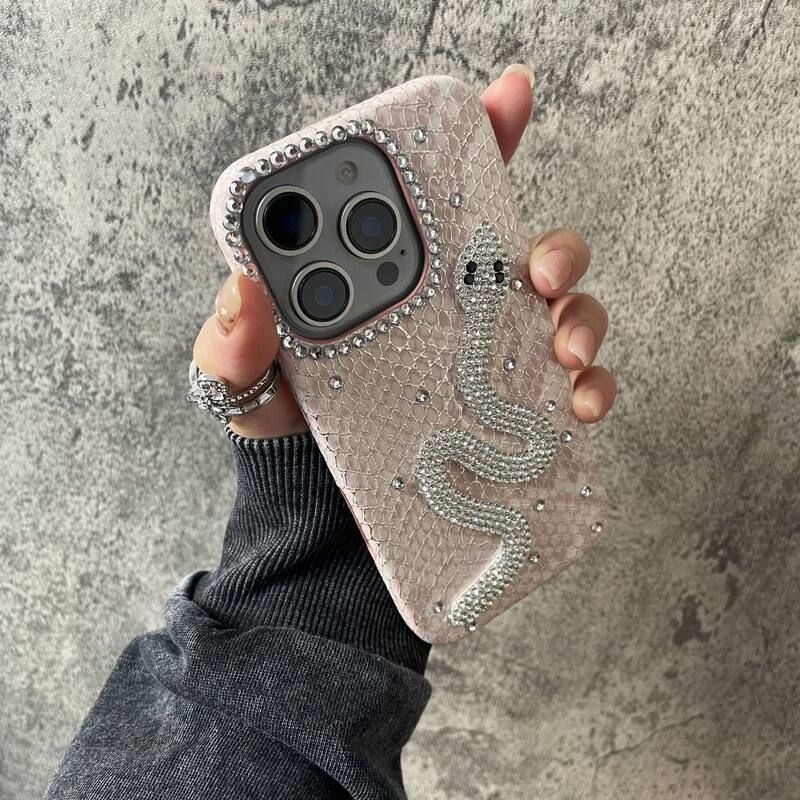 Luxury Diamond Snake iPhone Case – Elegant & Protective