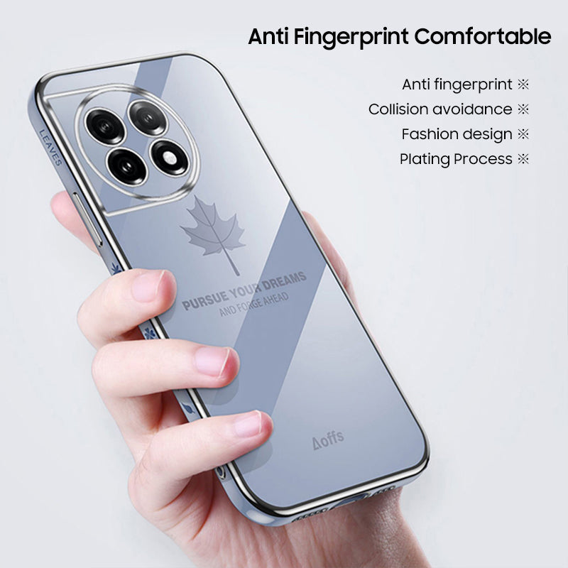 OnePlus Series | Maple Leaf Electroplated Silicone Mobile Phone Case