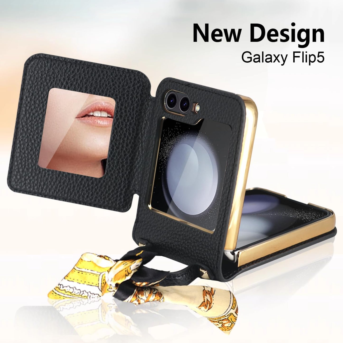 SHIEID Luxury Leather Galaxy Z Flip 5 Case