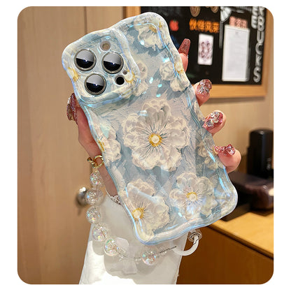 Retro oil painting Blu-ray flowers shockproof Phone case