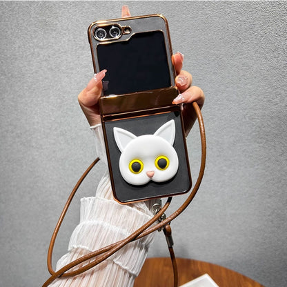 Cat Design Z Flip Case: Stylish Protection