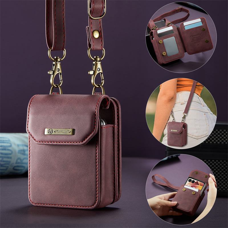 Folding Screen Messenger Bag Case for Samsung Z Flip