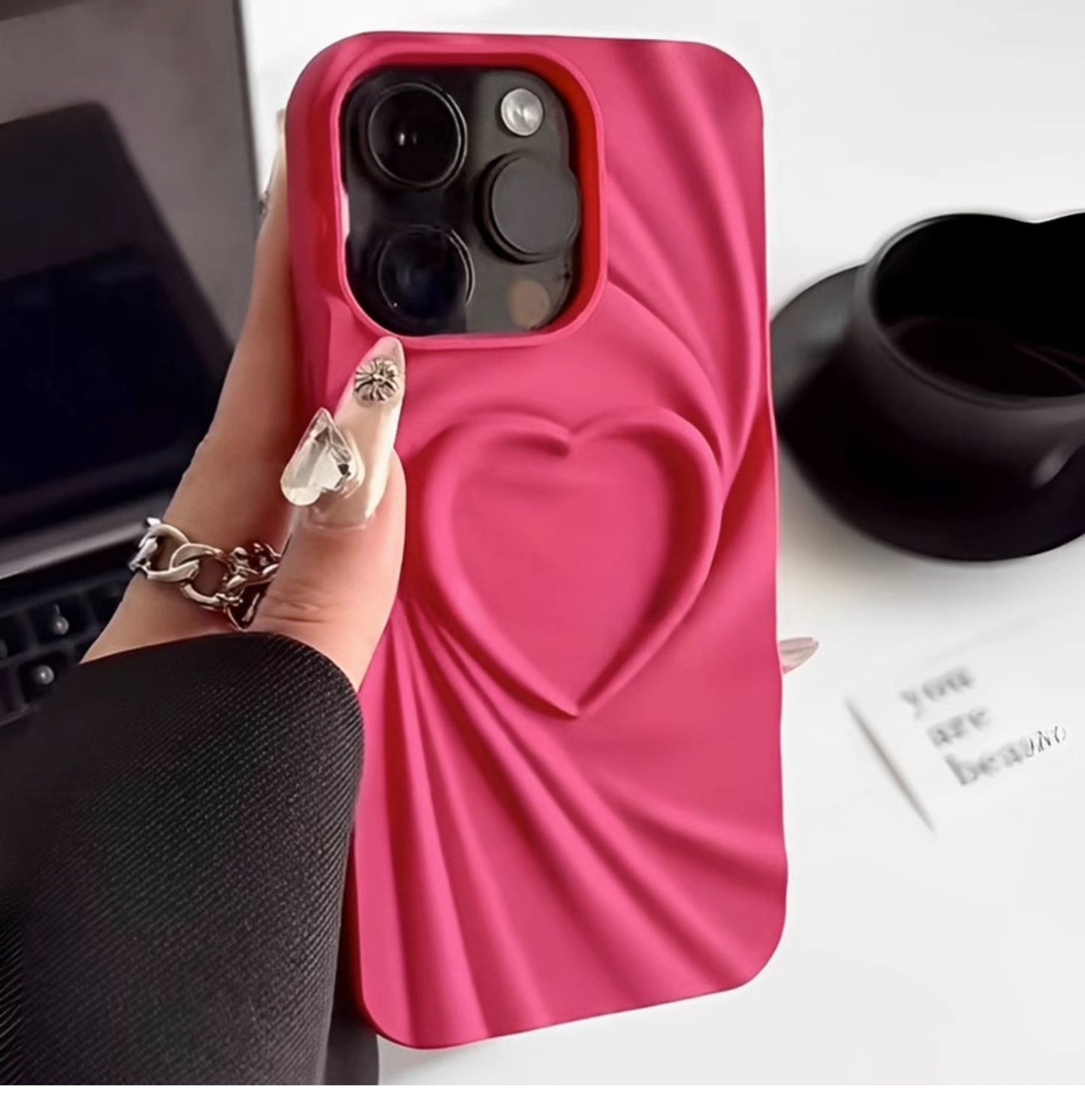 Luxury Fashion 3D Folding Love Silicone Case