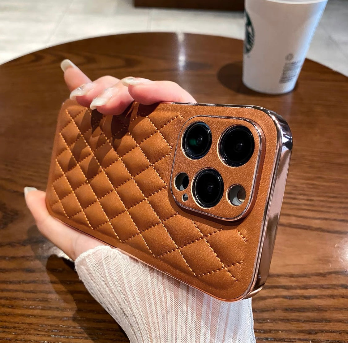 Lingge Leather Pattern Apple Case