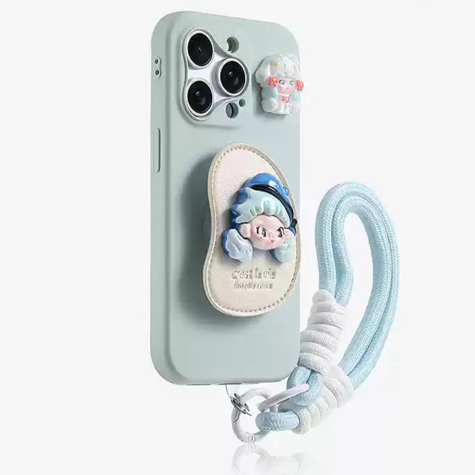 Blue Hat Dora Case with Lanyard for iPhone 16/15/14