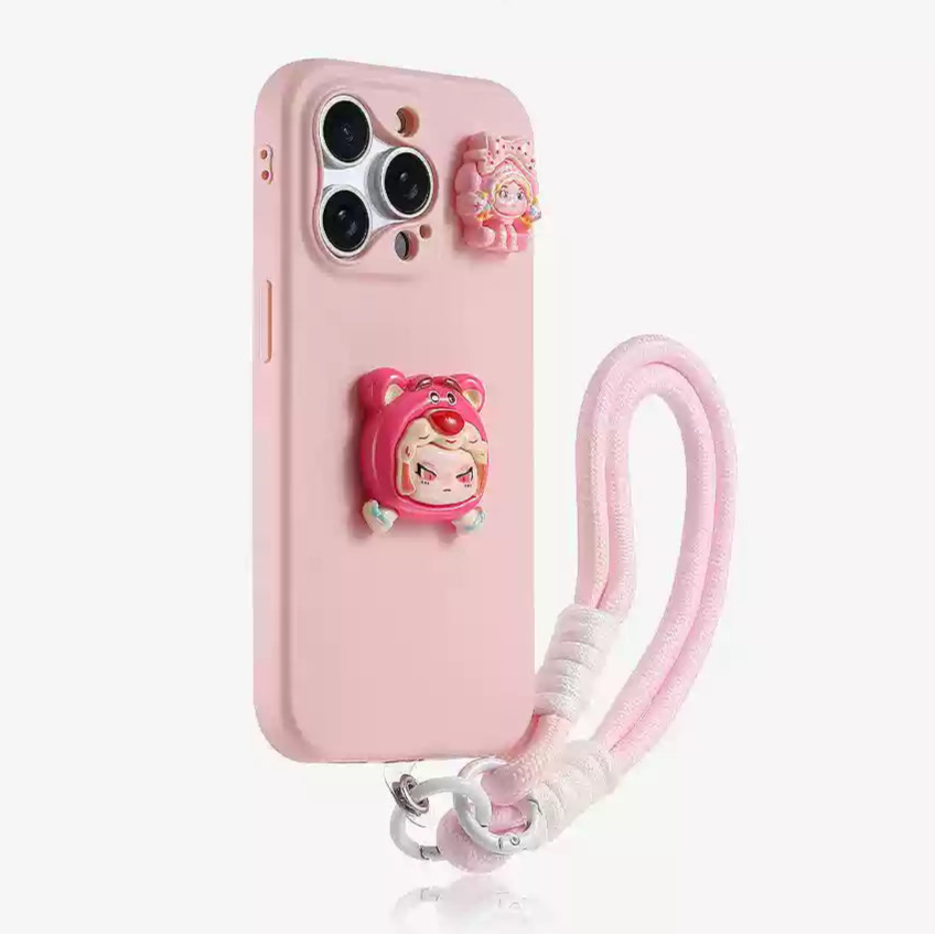 Blue Hat Dora Case with Lanyard for iPhone 16/15/14