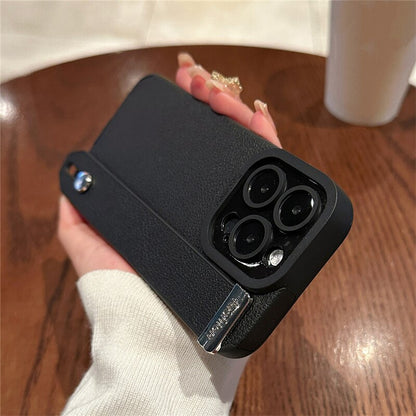 Luxury Leather Wrist Strap Holder Stand For iPhone serie