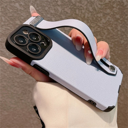 Luxury Leather Wrist Strap Holder Stand For iPhone serie