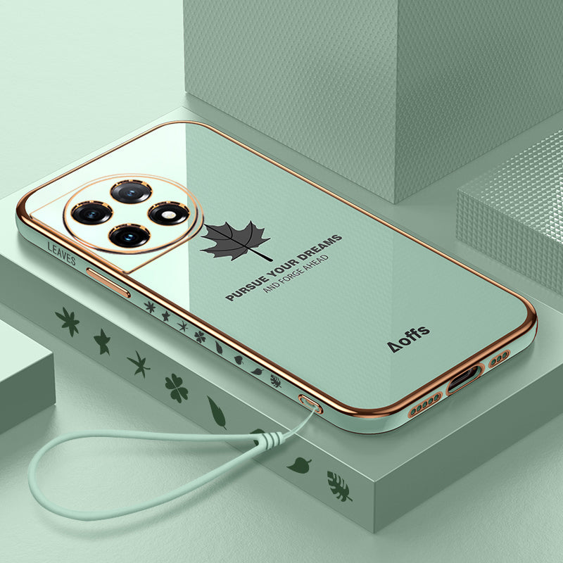 OnePlus Series | Maple Leaf Electroplated Silicone Mobile Phone Case