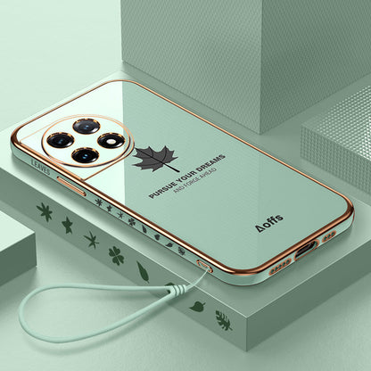 OnePlus Series | Maple Leaf Electroplated Silicone Mobile Phone Case