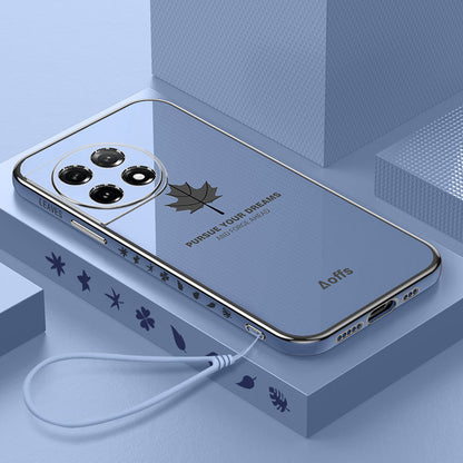 OnePlus Series | Maple Leaf Electroplated Silicone Mobile Phone Case