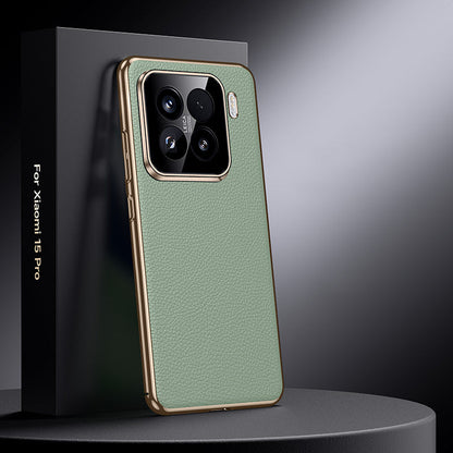Xiaomi Series | Electroplated Genuine Leather Pebbled Phone Case