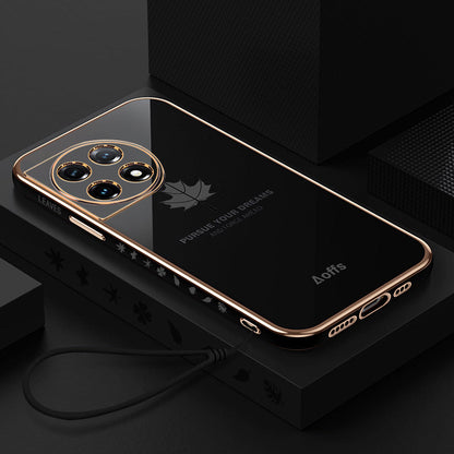 OnePlus Series | Maple Leaf Electroplated Silicone Mobile Phone Case
