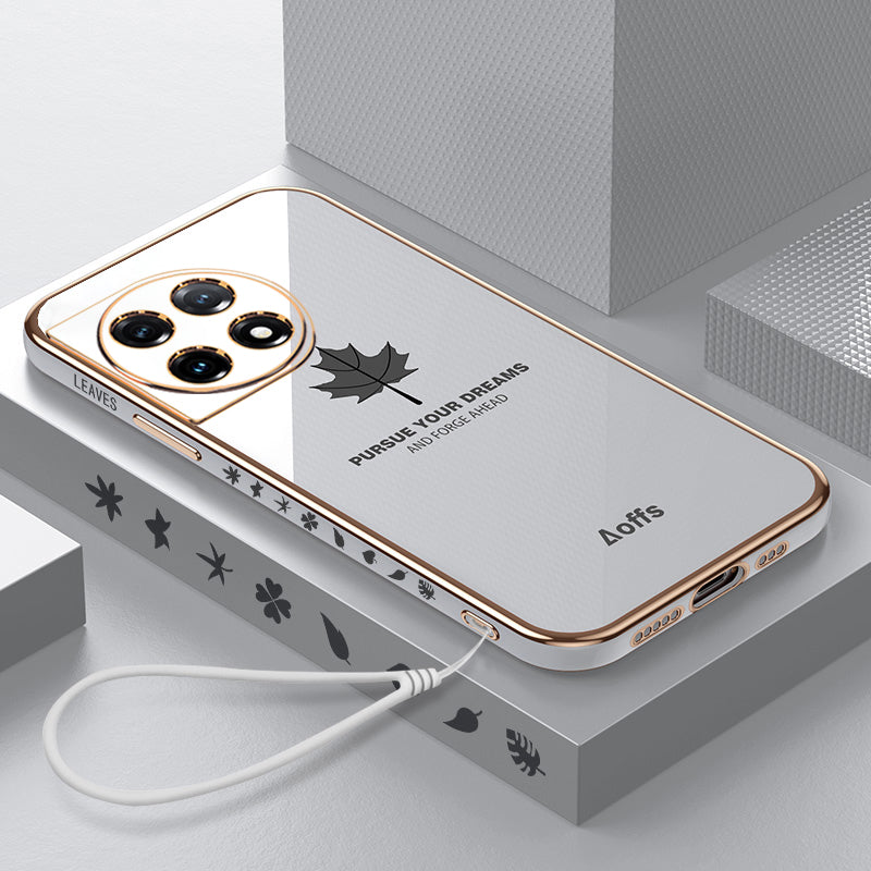 OnePlus Series | Maple Leaf Electroplated Silicone Mobile Phone Case