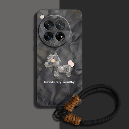 OnePlus Series | Integrated Wrist Strap Lanyard Liquid Silicone Phone Case