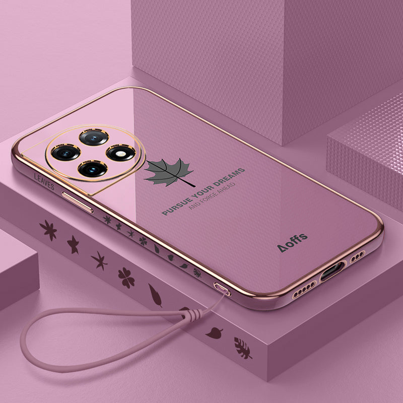 OnePlus Series | Maple Leaf Electroplated Silicone Mobile Phone Case