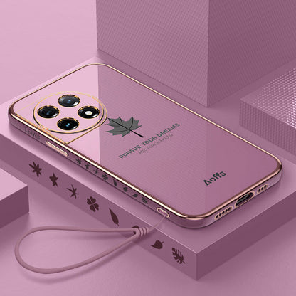 OnePlus Series | Maple Leaf Electroplated Silicone Mobile Phone Case