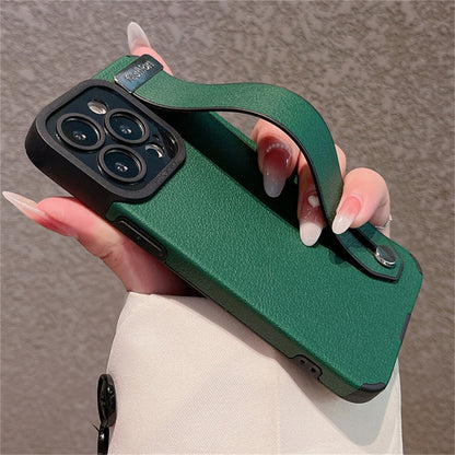 Luxury Leather Wrist Strap Holder Stand For iPhone serie