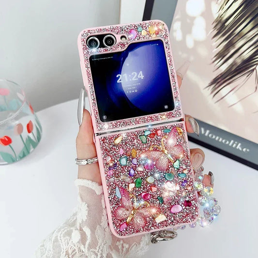 Luxury Diamond Butterfly Case For Galaxy Z Flip Series