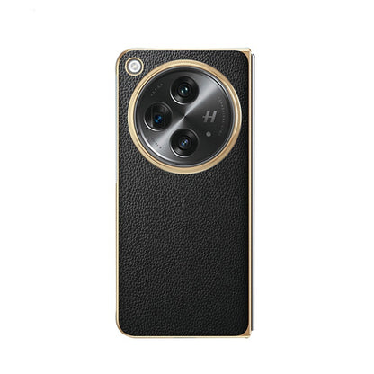 Oneplus-Open Series | Electroplated Frame Genuine Leather Case