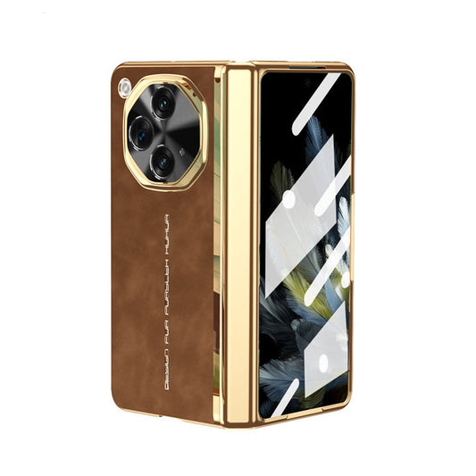 Oneplus-Open Series | Electroplated Gold Edge Leather Case