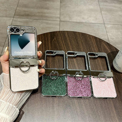 Samsung Z Flip Hinge Cover with Diamond Stand Case