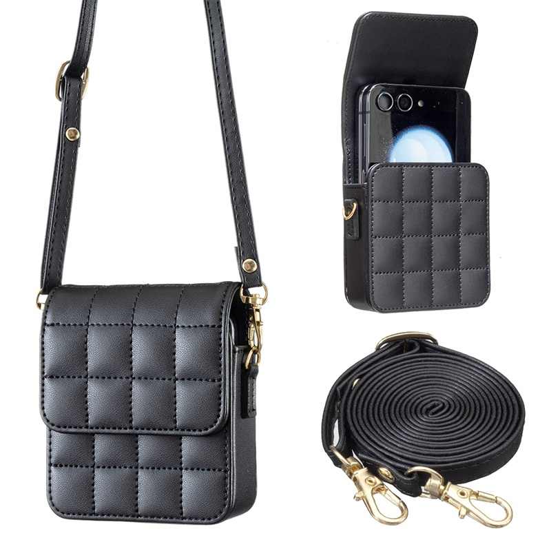 Quilted Crossbody Bag for Samsung Z Flip & Motorola Razr