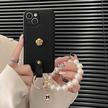 Camellia Pearl Bracelet iPhone Case - Elegant Protection