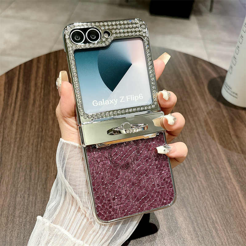 Samsung Z Flip Hinge Cover with Diamond Stand Case