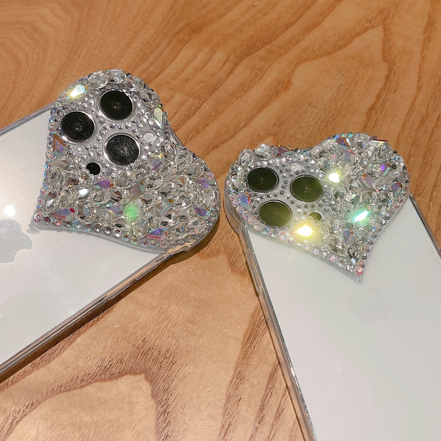 Rhinestone Love iPhone Case - Luxury Anti-Fall Design