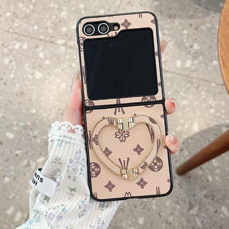 Stylish Luxury Heart Ring Case for Galaxy Z Flip