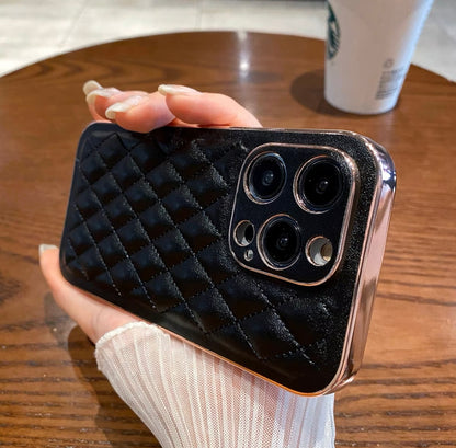 Lingge Leather Pattern Apple Case