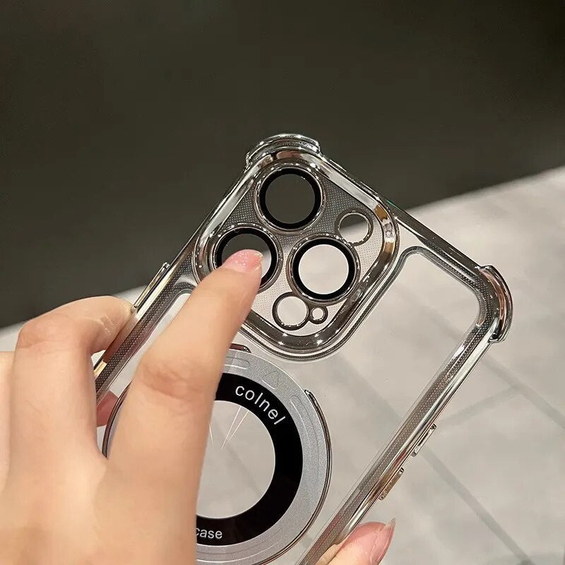 Transparent Armor Shockproof Stand iPhone Case