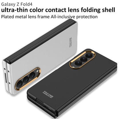 All-Inclusive Protection Folding Phone Cover with Ultra Thin Plated Metal Frame and Color Contact Lens Design