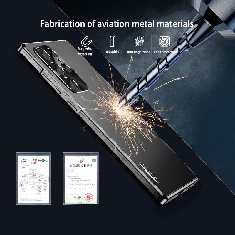 Metal Magnetic Case with All-Inclusive Lens: Frosted Aluminium Alloy Ultra-Thin Protective Cover